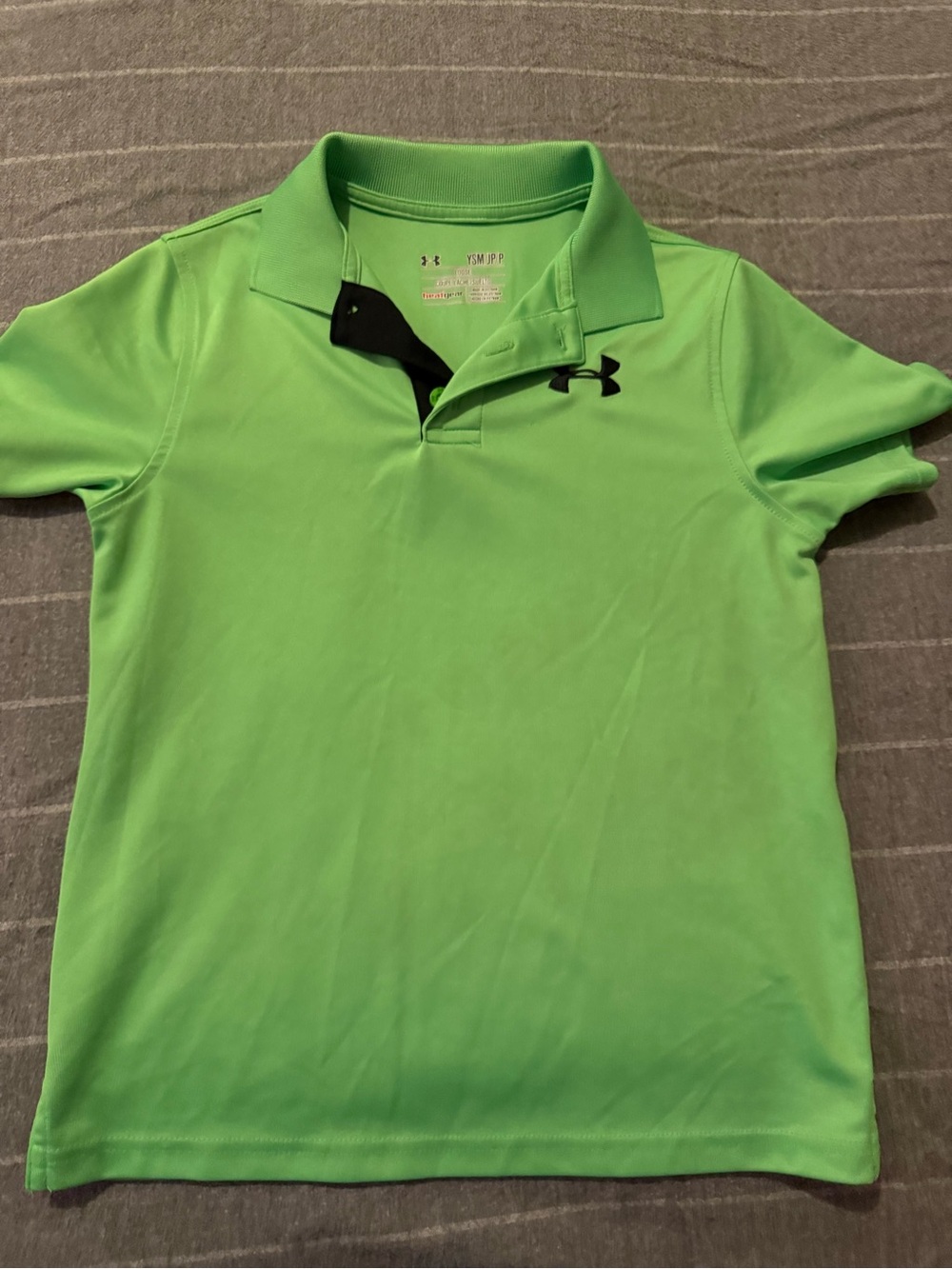 Under Armour Bright Green Short-Sleeve Polo with Black Logo